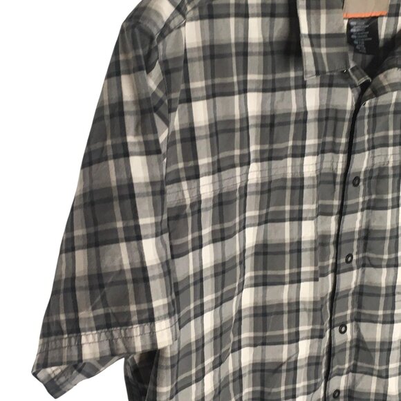5.11 Tactical Shirt Mens Large Gray Plaid Short Sleeve Snap  Up Outdoor Camp - Picture 10 of 13